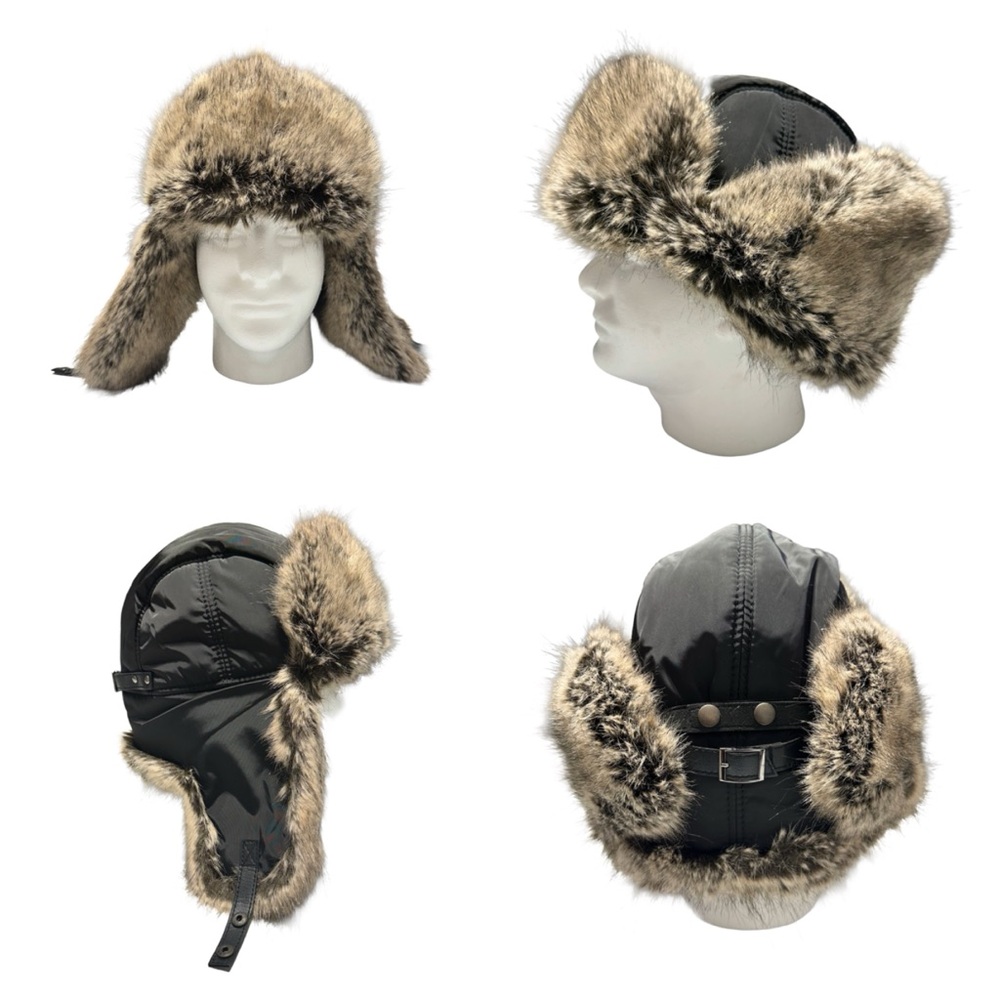 NATHANIEL COLE Faux Fur Trapper Ushanka Apres Ski Wintercore Gorpcore Hat